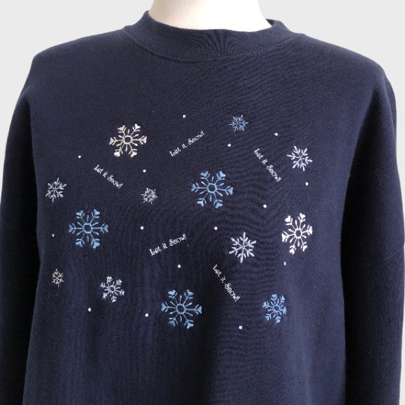 Vintage 90s Willow Bay Let It Snow Holiday Sweatshirt  L - Picture 3 of 8